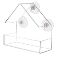Ochine Window Bird House with Strong Suction Cup Wooden Birdhouse Clear Window Bird Feeder Outdoor Birds Nest Cage Outside Wild Easy Hanging Removable Tray with Holes