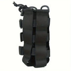 2 pack Water Bottle Pouch for Systems, Adjustable Outdoor Sports Kettle Carrier Holder, Backpack Attachment Pouches (black)