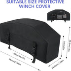 Winch Cover,Heavy Duty UV-resistant Waterproof Winch Protective Cover with Drawstring,Indoor/Outdoor Winch Accessories,Weather Resistant Dust Cover for Electric Winches (Black)