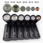 pack with banknote and coin holder with belt and Euro sorter and organizer Euro Coin Holder Coin Dispenser,Purse Coin Sorter Coin Organizer, Black Coin Storage