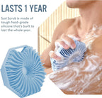 Antimicrobial Silicone Body Scrubber, Exfoliating Body Scrubber for Sensitive Skin, Eco Friendly Shower Scrubber for Body, Silicone Body Brush for Showering, Blue