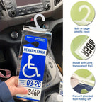Handicap Parking Placard Holder, Ultra Transparent Disabled Permit Protective Cover with Large Hanger  (Set of 10)（Excluding cards）