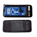 3pcs Handicap Placard Holder for Auto,  Disabled Parking Permit Sign Protector for Car Sun Visor with Note Paper Slot, Pen Holder and Elastic Strap - Black