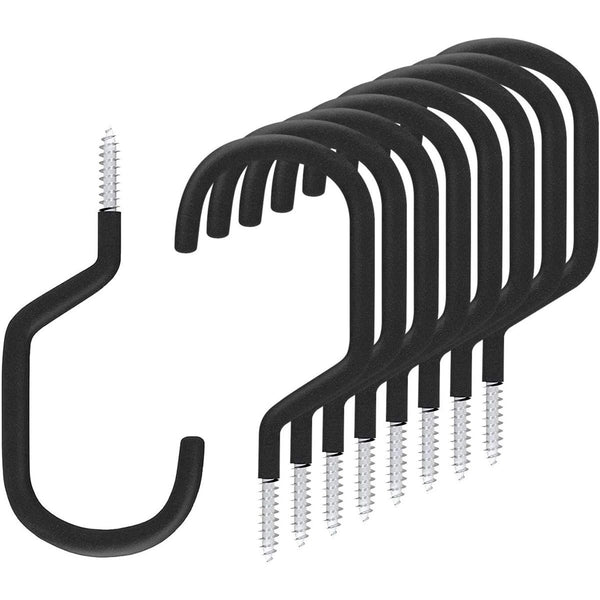 8-pack Heavy Duty Steel Bike Utility Storage Hook - Black