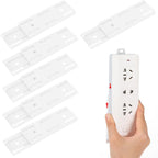 24 Pack Self Adhesive Power Strip Holder, Power Strip Holder Desktop Mobile Punch Free Socket Holder, Desktop Socket Fixer for Kitchen Home Office and Cable Management(White)