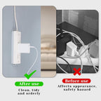 24 Pack Self Adhesive Power Strip Holder, Power Strip Holder Desktop Mobile Punch Free Socket Holder, Desktop Socket Fixer for Kitchen Home Office and Cable Management(White)