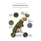 Dog Raincoat - Waterproof Winter Jacket with Velvet Inner, Reflective Strip, Green, XXL