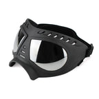 Large Dog Goggles, Windproof Snowproof Anti-UV Dog Sunglasses for Medium to Large Breed Eye Protection, Soft Frame with Adjustable Straps, Black
