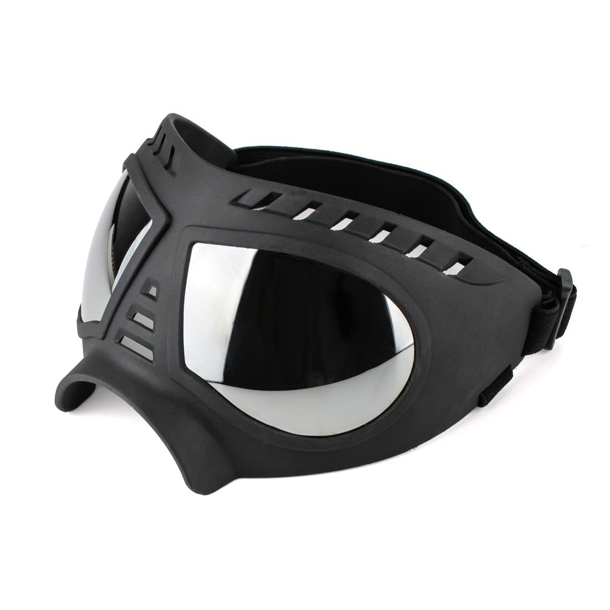 Large Dog Goggles, Windproof Snowproof Anti-UV Dog Sunglasses for Medium to Large Breed Eye Protection, Soft Frame with Adjustable Straps, Black