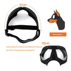 Large Dog Goggles, Windproof Snowproof Anti-UV Dog Sunglasses for Medium to Large Breed Eye Protection, Soft Frame with Adjustable Straps, Black