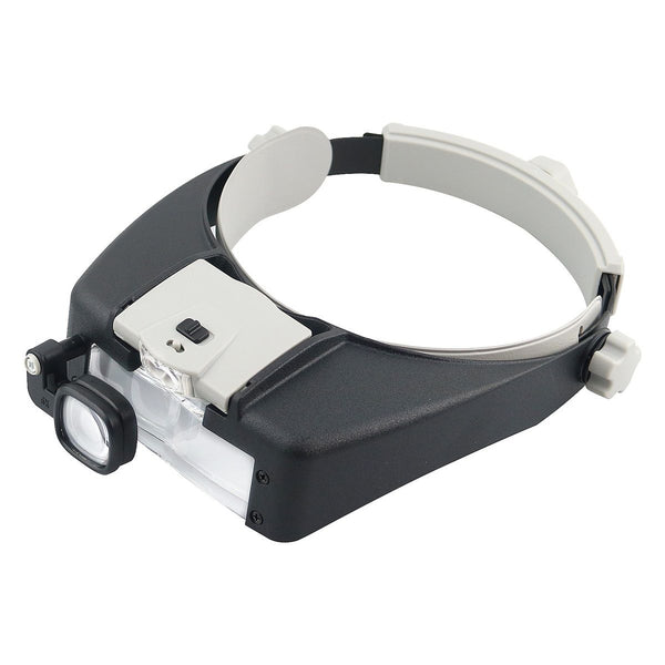 Illuminated Dual Lens Flip-In Head Magnifier (Black)