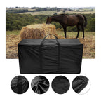 Hay Bale Storage Bag- Horse Hay Bag Black Heavy Duty for Horse Goats Storage Container Feeding Supplies for Feed Trailer,110*40*60cm