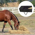 Hay Bale Storage Bag- Horse Hay Bag Black Heavy Duty for Horse Goats Storage Container Feeding Supplies for Feed Trailer,110*40*60cm