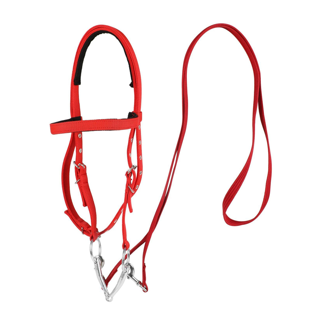 MPitcher head, horse riding, water reins, reins, sizes, pony reins, water reins, reins, equestrian supplies（Red small size below 1.3m）