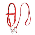 MPitcher head, horse riding, water reins, reins, sizes, pony reins, water reins, reins, equestrian supplies（Red small size below 1.3m）