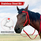MPitcher head, horse riding, water reins, reins, sizes, pony reins, water reins, reins, equestrian supplies（Red small size below 1.3m）