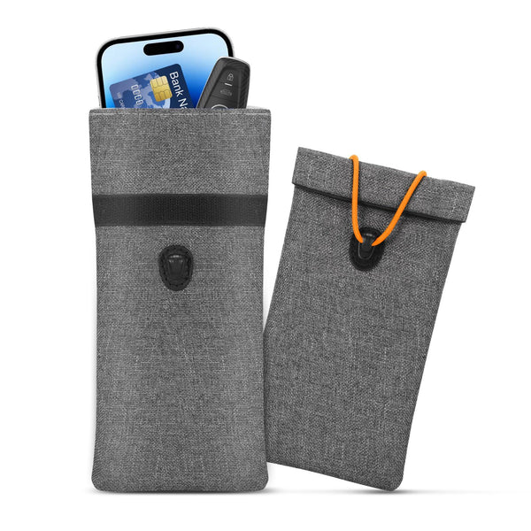 2pcs   Pouch for Car Keys and Smartphone, Key Signal Blocking Bag, Cell Phone Keyless Entry  Signal Blocking Bag（grey）
