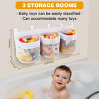 2pcs Bath Tub Toy Storage Organizer, Bathtub Toys Storage, Baby Bath Toy Organizer for Tub, Kids Toy Net Storage, Shower Basket Accessories Bath Toys Holder for Tub (White)