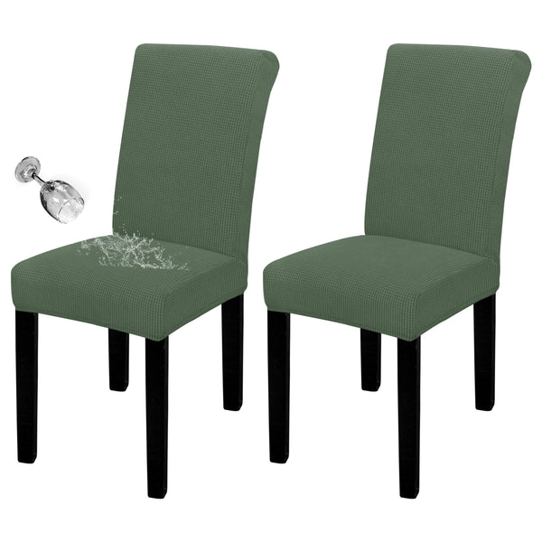 Waterproof Dining Room Chair Cover Set of 2 (Pea Green)