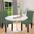 Waterproof Dining Room Chair Cover Set of 2, Stretch Jacquard  Chair Slipcover Removable Washable Chair Protector for Home, Restaurant, Banquet (Pea Green)