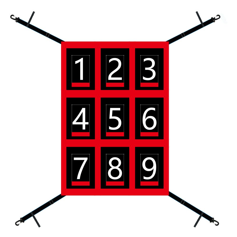 19.29 * 27.56in Clear Numbered Strike Zone,Adjustable and Durable Pitching Net with Strike Zone for Baseball&Softball Net,Applicable for Various Age Pitching Training