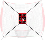 19.29 * 27.56in Clear Numbered Strike Zone,Adjustable and Durable Pitching Net with Strike Zone for Baseball&Softball Net,Applicable for Various Age Pitching Training