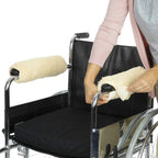 Wheelchair gloves (1 pair), detachable lambhair hand pads, suitable for standard wheelchairs, traffic chairs, and mobile scooters ( white)