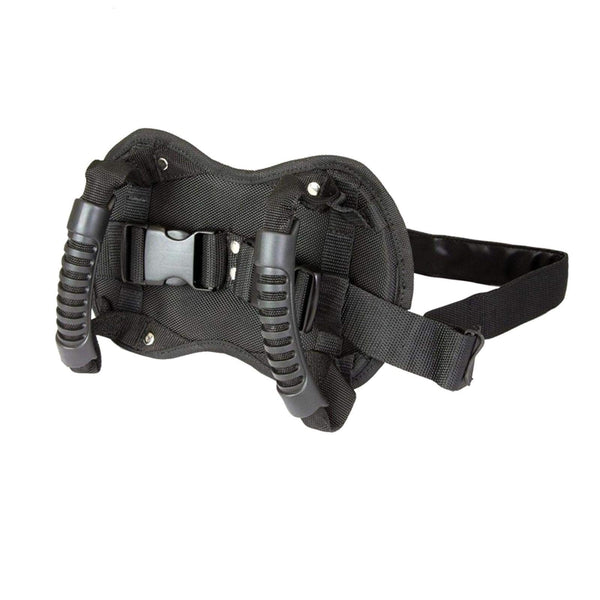 Motorcycle Waist Belt Backseat Handle with Adjustable Buckle for Kids - Black