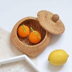 Ordinary rural rattan covered storage box, multi-purpose willow tray, square, handmade, Bohemian style
