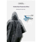 Hooded Rain Poncho for Adult with Pocket, Waterproof Lightweight Unisex Raincoat for Hiking Camping Emergency（black）