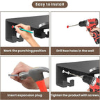 Floating Shelf Home Gym Weight wall Storage Equipment Hanger Metal Rack Holder Wall Mount with Hooks T-Lock Adapters Bracket Hanger Workout