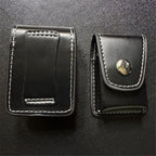 2 Piece Lighter Case Sleeve Pouch Leather Lighters Holder Cover Lighter Storage Organizer  Black