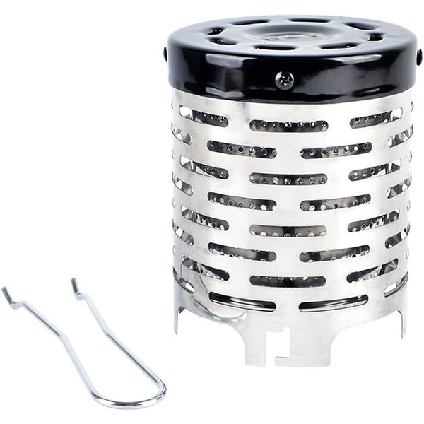Portable Camping Heater Stove, Stainless Steel Mini Tent Heater with High Efficiency Heating & Rapid Setup Design for Outdoor Use, Compact Folding Sto（ Black）