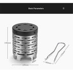 Portable Camping Heater Stove, Stainless Steel Mini Tent Heater with High Efficiency Heating & Rapid Setup Design for Outdoor Use, Compact Folding Sto（ Black）