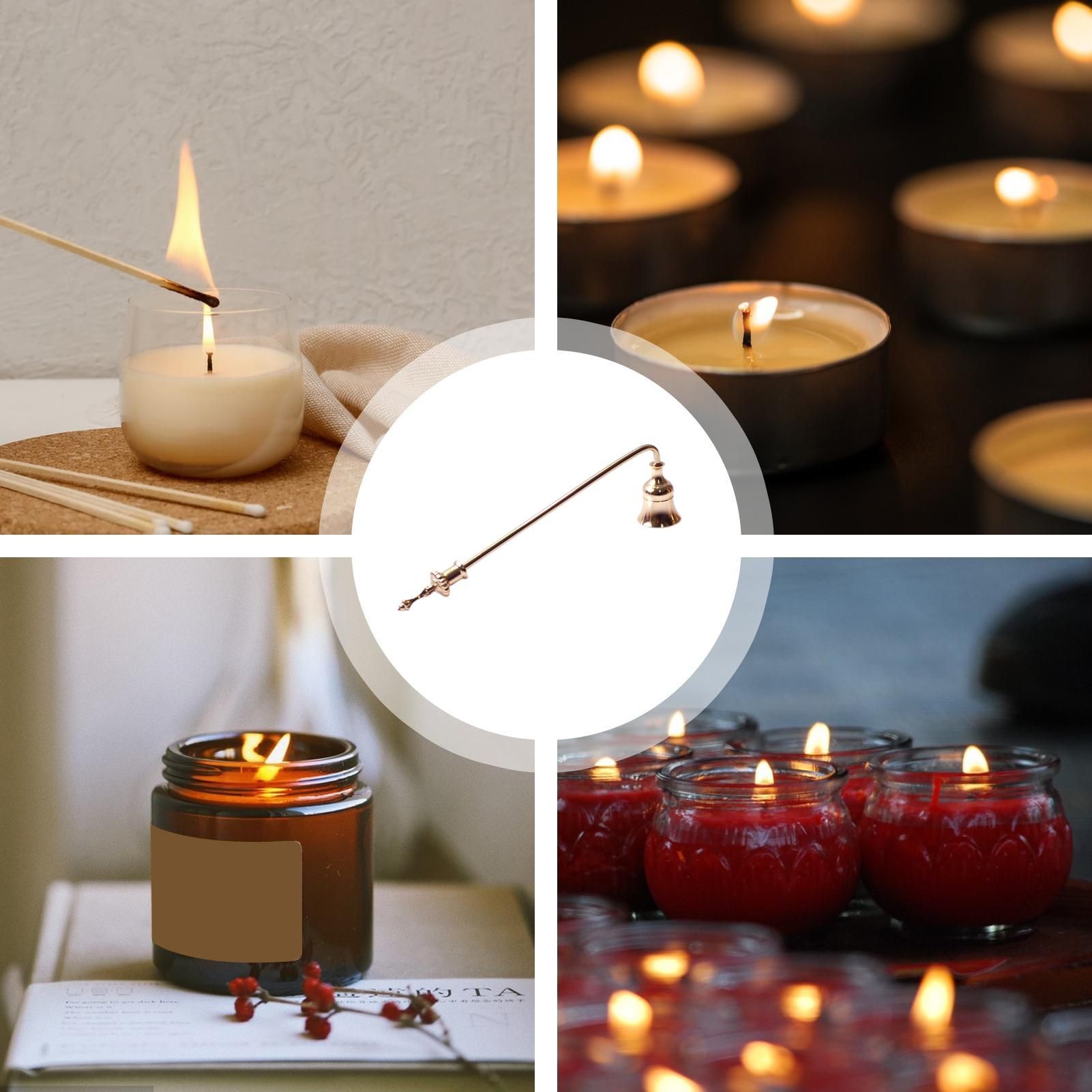 Candle Snuffer Home Collection – Refined Elegance with Elongated Thin Handle – Candle Wick Accessory , Elegant Candles Accessory（golden）