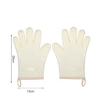 a pair of Silicone Oven Mitts Heat Resistant ,Waterproof & Non-Slip Oven Gloves with Fingers,Cotton Lined Silicone Oven Gloves Kitchen Mitts(beige)