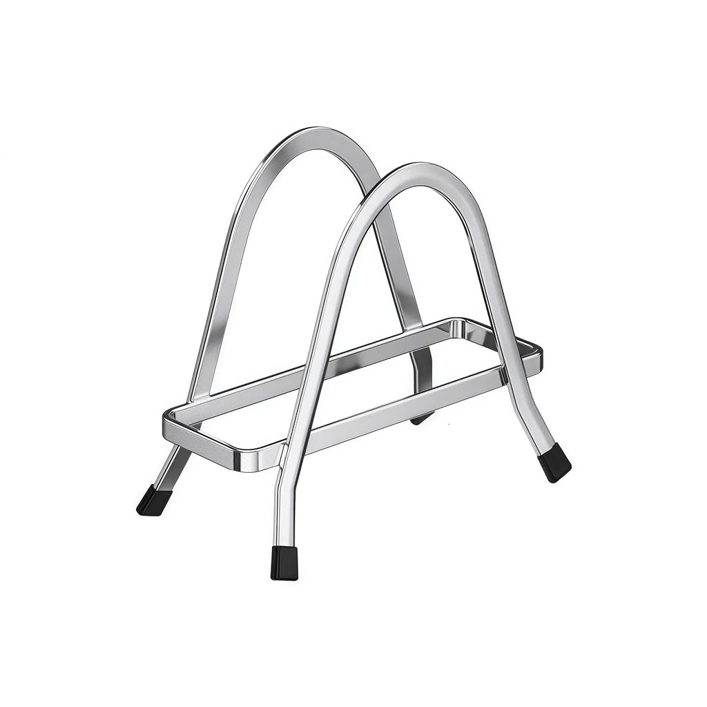 Cutting Board Rack Holder Stand - 304 Stainless Steel Chopping Board Organizer, Pan Rack with Stable Triangle Design, Stainless Steel Cutting Board Hold for Countertop Space Saving