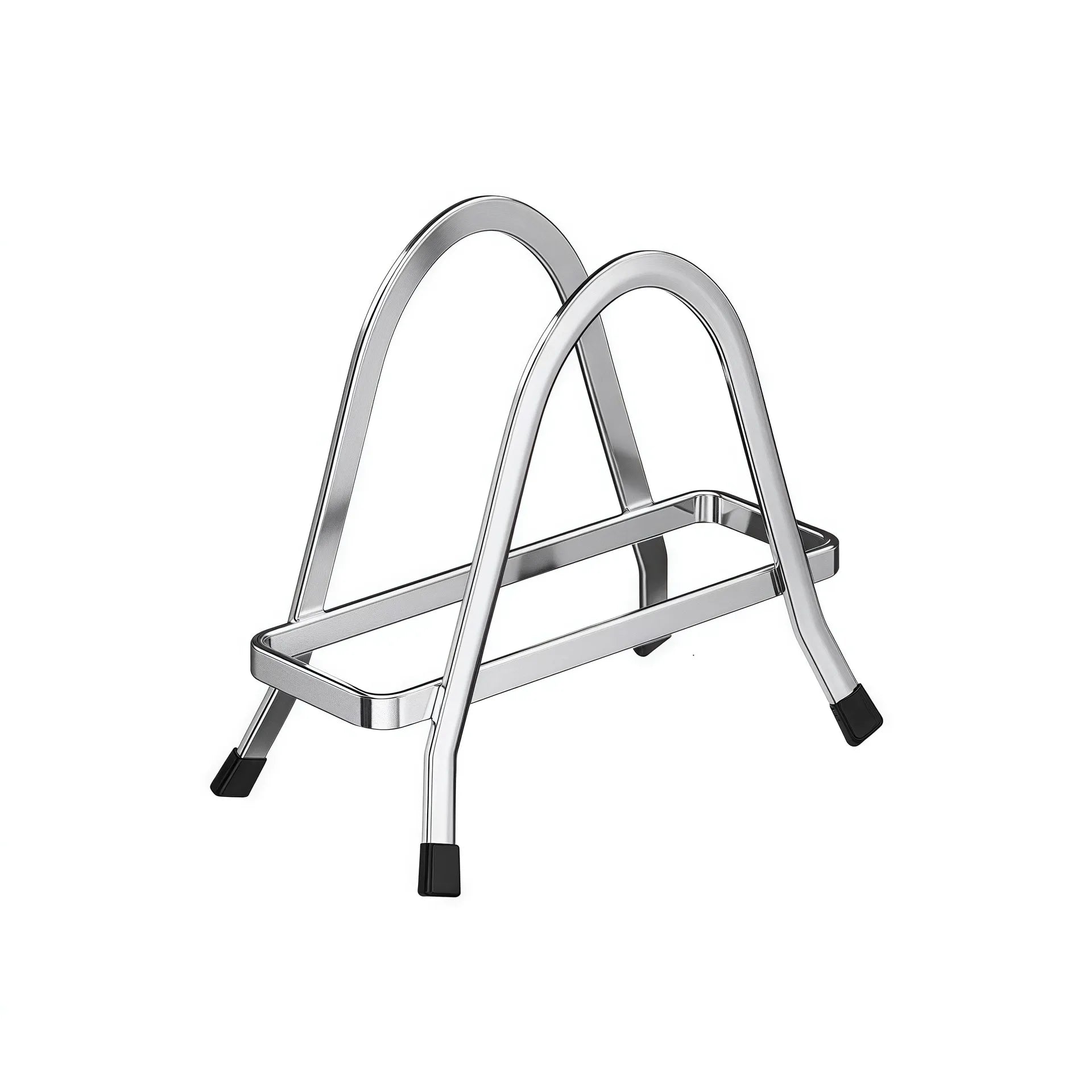 Cutting Board Rack Holder Stand - 304 Stainless Steel Chopping Board Organizer, Pan Rack with Stable Triangle Design, Stainless Steel Cutting Board Hold for Countertop Space Saving