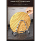 Cutting Board Rack Holder Stand - 304 Stainless Steel Chopping Board Organizer, Pan Rack with Stable Triangle Design, Stainless Steel Cutting Board Hold for Countertop Space Saving
