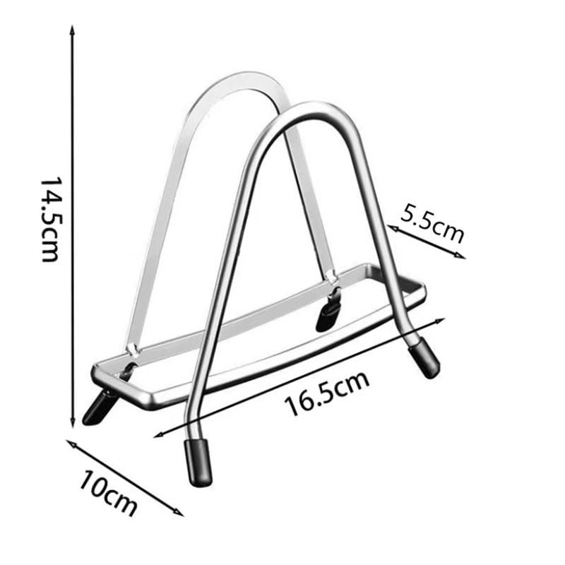 Cutting Board Rack Holder Stand - 304 Stainless Steel Chopping Board Organizer, Pan Rack with Stable Triangle Design, Stainless Steel Cutting Board Hold for Countertop Space Saving
