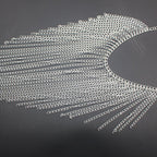 Tassel Veil Masks Women Headwear Face Chains Mask Masquerade Dance Party Costume Face Accessories Jewelry（silvery）