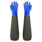 Aquatic, seafood, fishing gloves, dishwashing, car washing, extended anti slip, wear-resistant, waterproof, acid alkali resistant, and cutting protective gloves（blue）