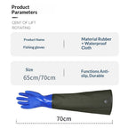 Aquatic, seafood, fishing gloves, dishwashing, car washing, extended anti slip, wear-resistant, waterproof, acid alkali resistant, and cutting protective gloves（blue）