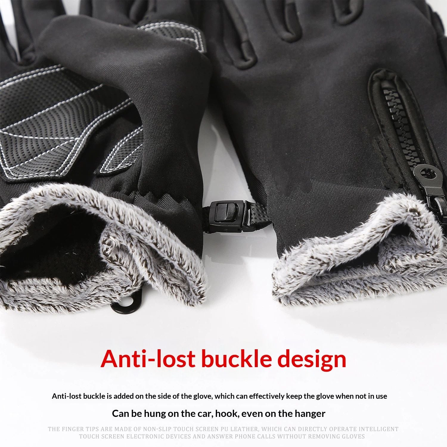 Sport Gloves, Winter Gloves, Ultimate Waterproof & Windproof Thermal Non-Slip Gloves, Mens Comfortable Warm Touch Glove（Black M）