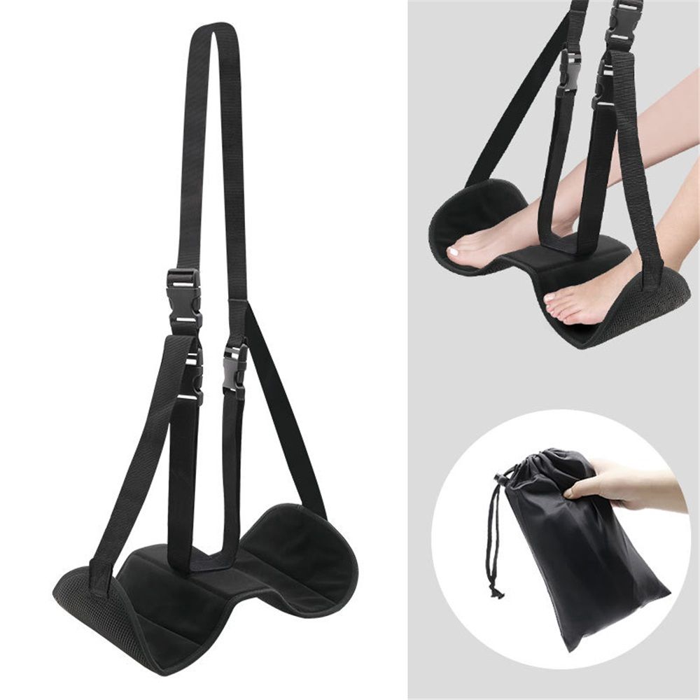 Airplane Foot Hammock - Portable Travel Foot Rest with Adjustable & Detachable Straps for Ergonomic Support on Flights, Cars, Trains, Lightweight & Packable for Long Haul Travel & Office