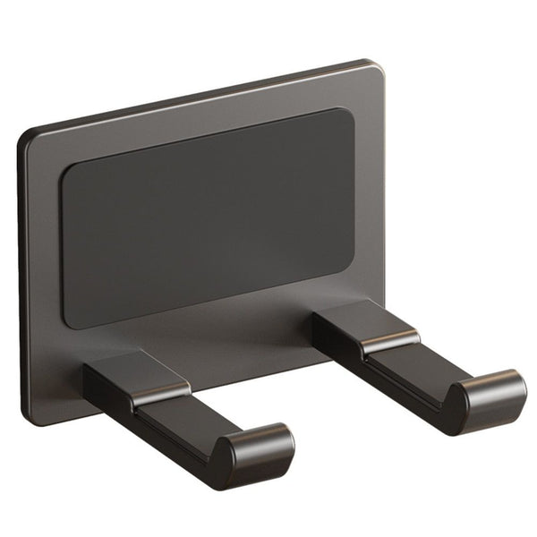 Wall Mounted Self Adhesive Hair Blow Dryer Holder Rack - Grey