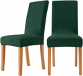 Chemical Fiber Stretch Dining Room Chair Covers -  Chair Slipcovers - Stretchable Removable Furniture Protectors (2, dark green)