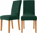 Chemical Fiber Stretch Dining Room Chair Covers -  Chair Slipcovers - Stretchable Removable Furniture Protectors (2, dark green)