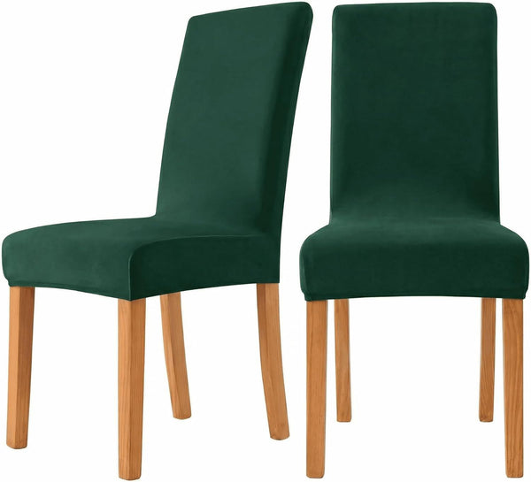 Chemical Fiber Stretch Dining Room Chair Covers (2, dark green)
