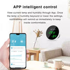 Thermometer Hygrometer: Digital Indoor Temperature Humidity Sensor with LED Backlit Display, App Notification Alert